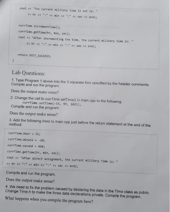 in military time int second; // current second in military time //