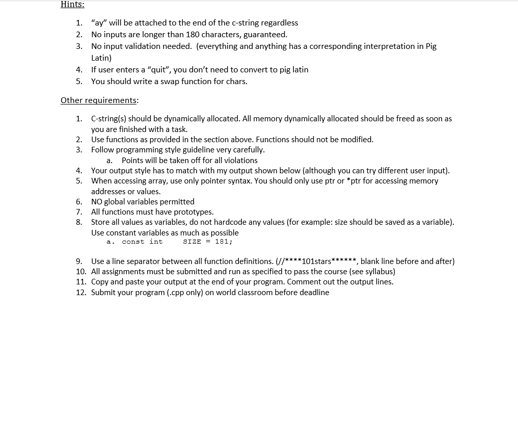 from English to "Pig Latin". In this version, to convert a word