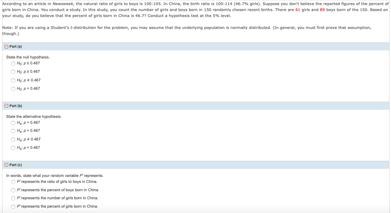 need help with this question According to an article in Newsweek, the