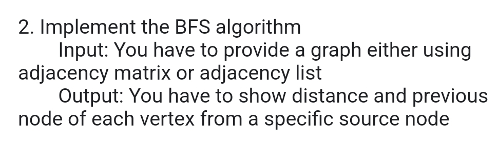  write in c code. please print previous node of each vertex