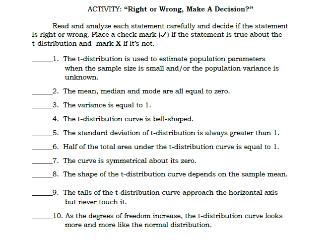  ACTIVITY: \"Right or Wrong, Make A Decision?\" Read and analyse each