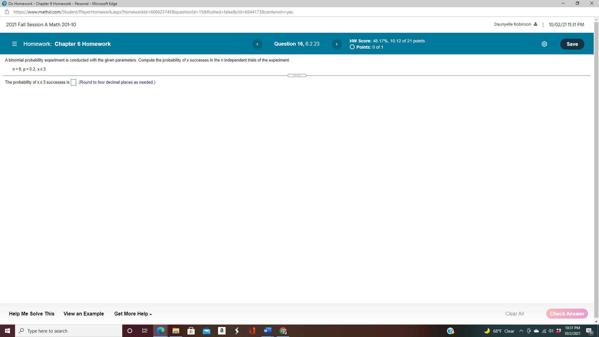  Do Homework - Chapter 6 Homework - Personal - Microsoft Edge