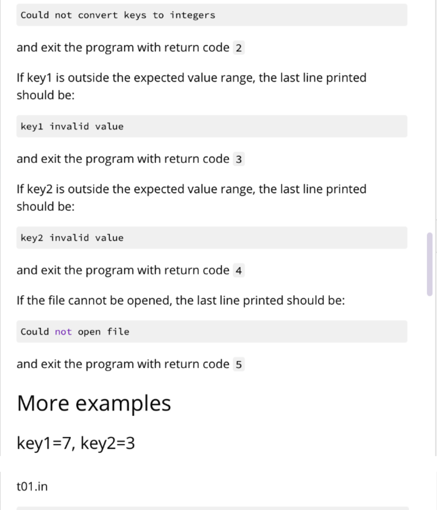 below the code since the codes are wrote based on this description: