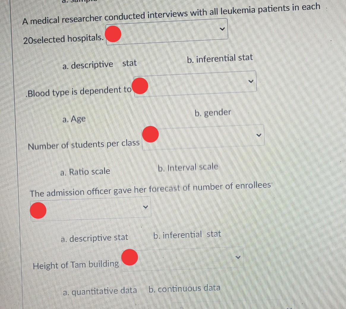 of minutes that you can finished this quiz. a. dependent data b.