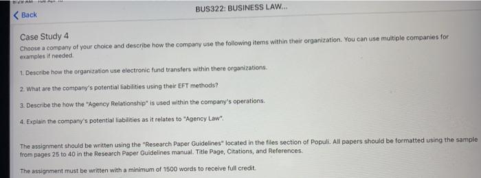  Fuen BUS322: BUSINESS LAW...