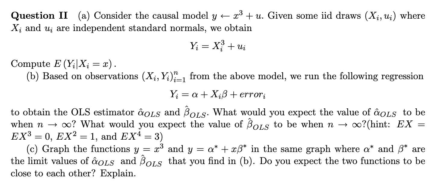 question 2 Question II (a) Consider the causal model y - x