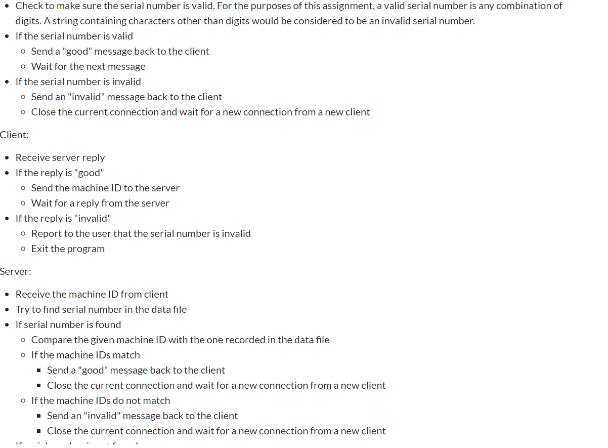 Requirements For this assignment, you will be writing two programs which are