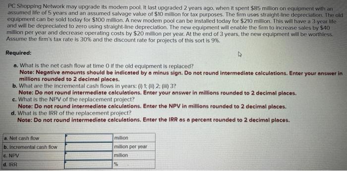  PC Shopping Network may upgrade its modem pool. It last upgraded
