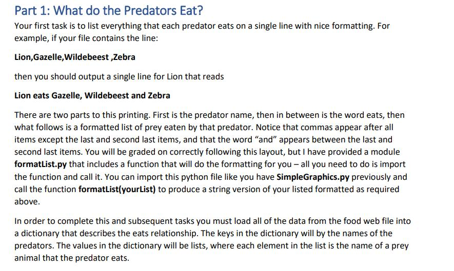 Please complete following problems in python, see below for required python file