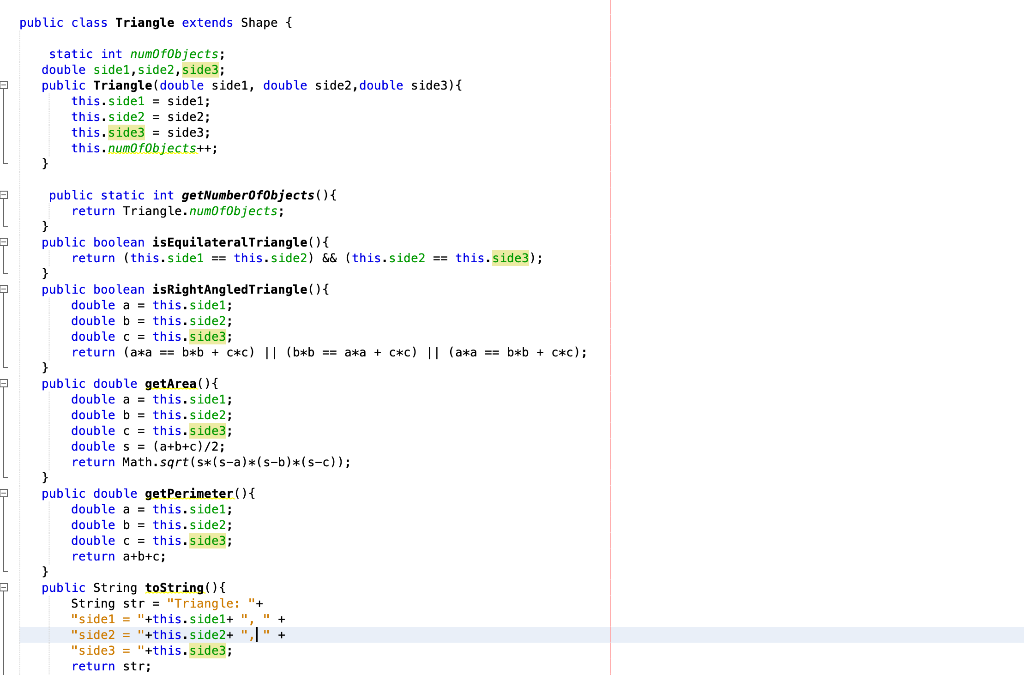 Write a ComparableTriangle class that not only extends the Triangle class that