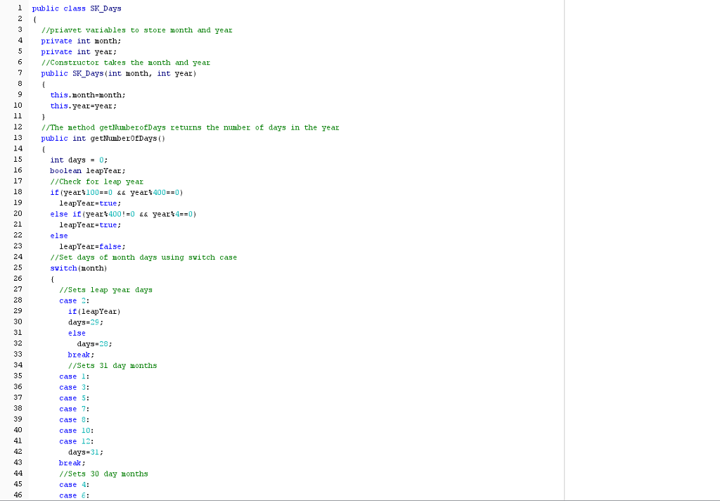 scroll bar for the month and a TextField for the year that