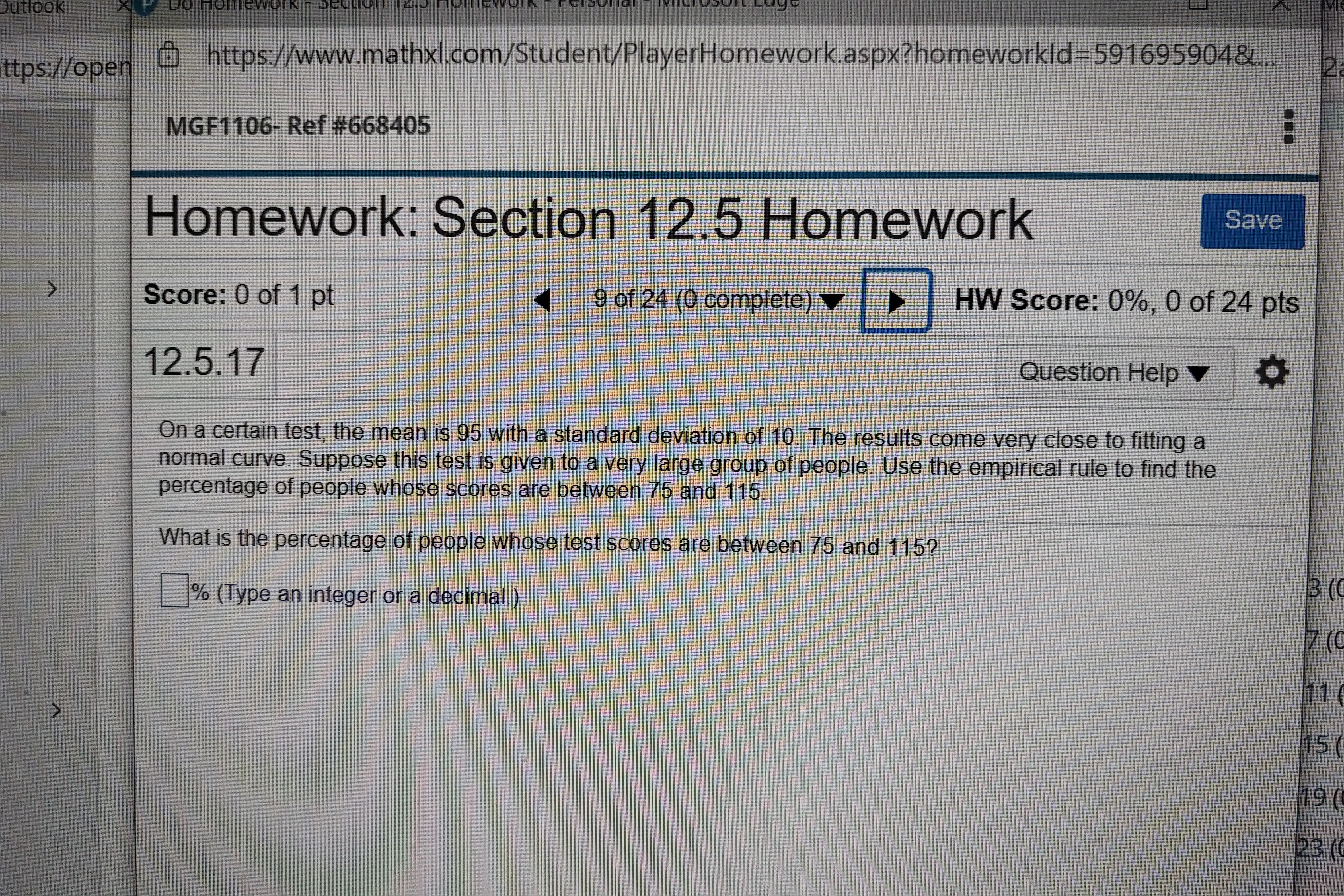 This is from Math MGF 1106 for liberal arts. Section 12.4 "measures