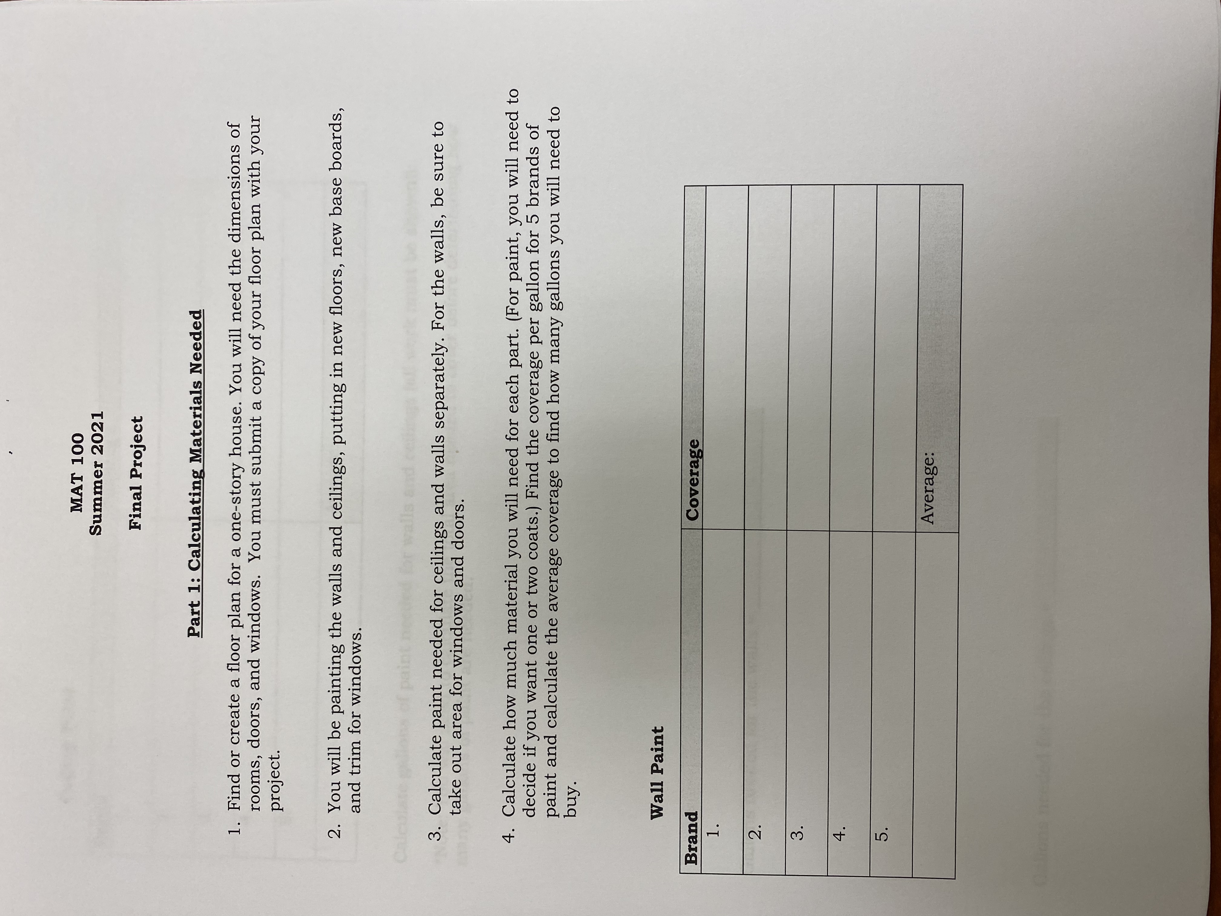 of cost and why?Ceiling Paint Brand Coverage 1. 2. 3. 4. 5.