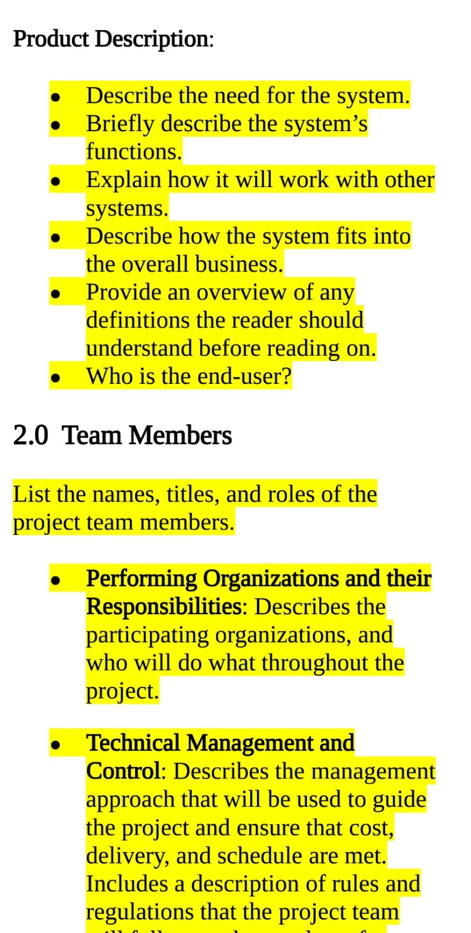  please answer and draw Product Description: - Describe the need for