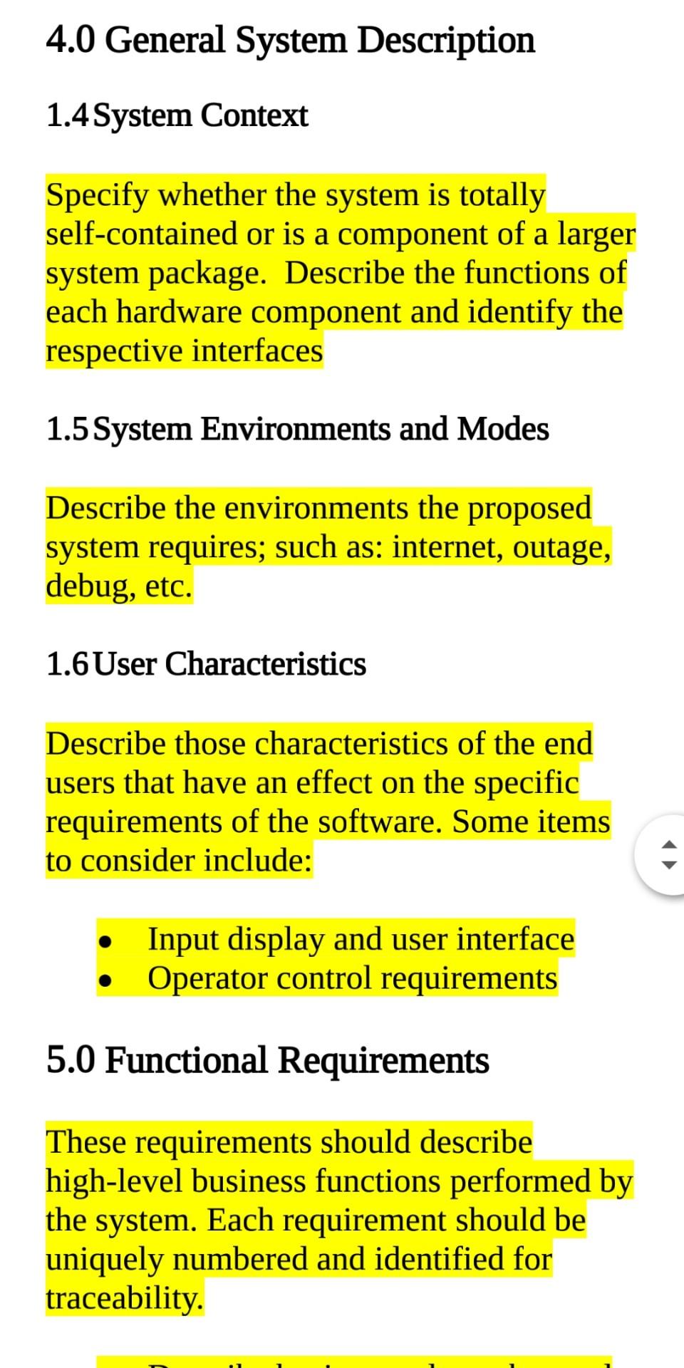 will work with other systems. - Describe how the system fits into