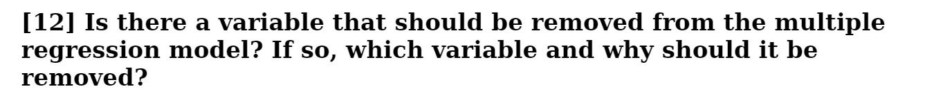  [12] Is there a variable that should be removed from the