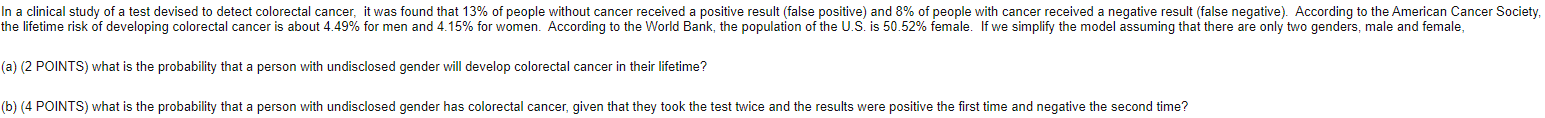  In a clinical study oi a test devised to detect colorectai