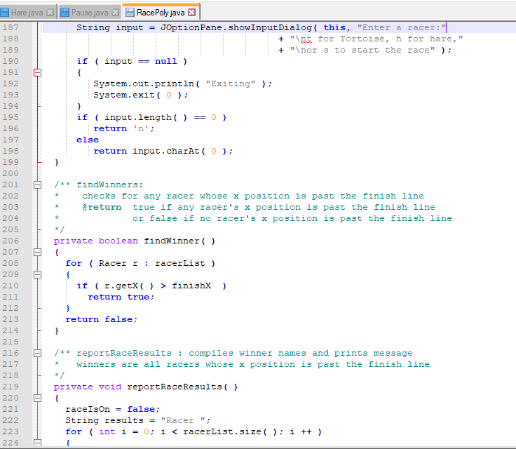 code break; default: // Your code break; } Compare this starting point
