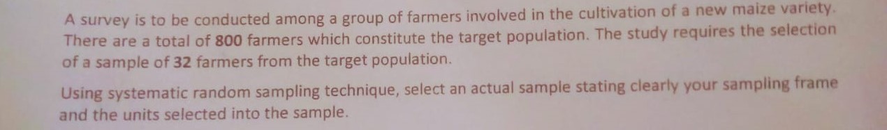 I need only accurate and correct working and answer! A survey is