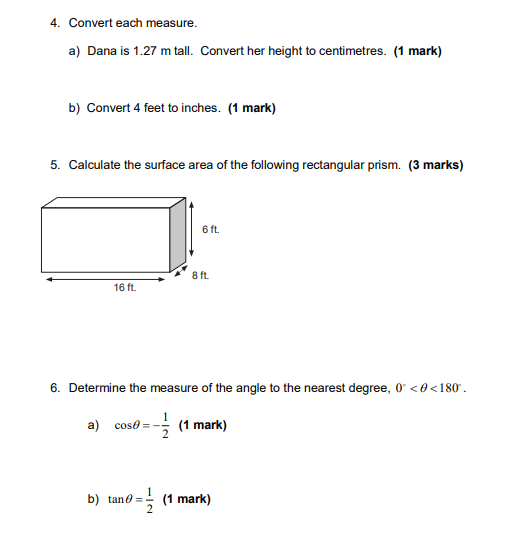 No decimal answers. a) 3' :3' (1 mark) b) (2x* ) (1