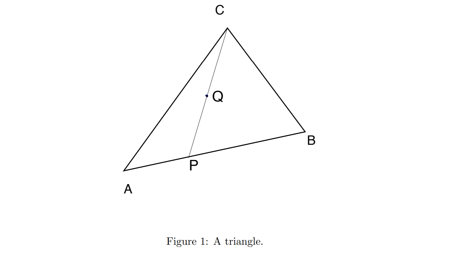  CP Figure 1: A triangle. (d) Given triangle ABC (Figure 1),