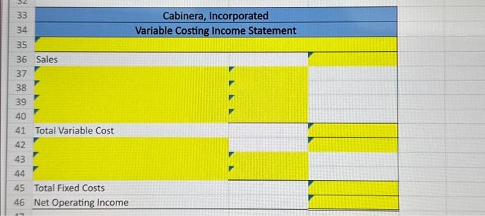 2. Prepare a Contribution Format Income Statement (Variable Costing). Navigation: 1. Use