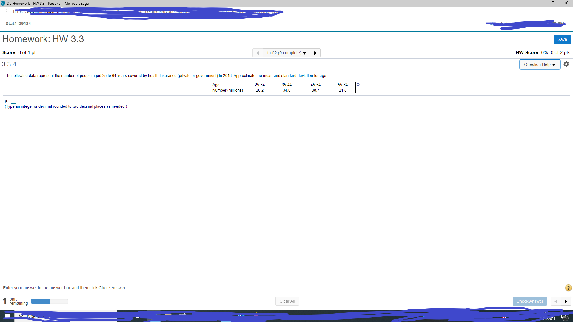 I need help! Do Homework - HW 3.3 - Personal - Microsoft