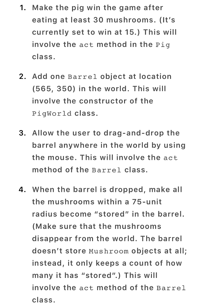 Please help required skeleton code is below. /** * Write a description