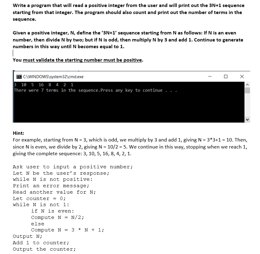  Write a java Write a program that will read a positive