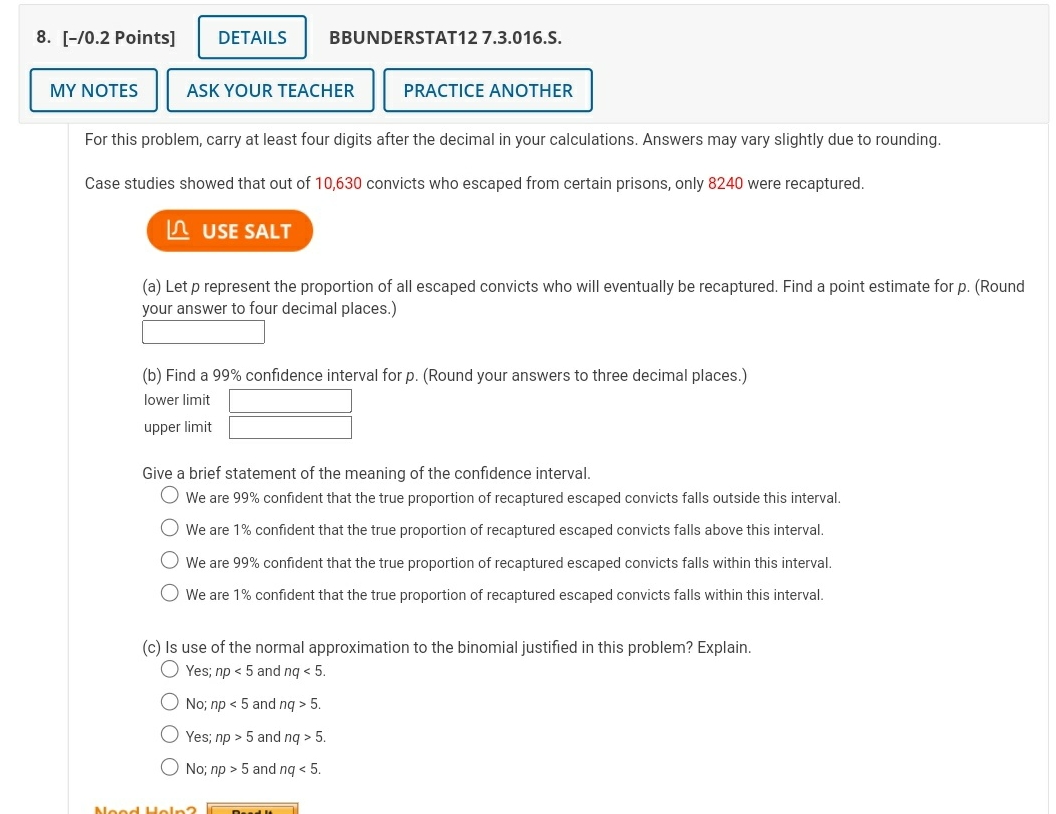 help please 8. [-/0.2 Points] DETAILS BBUNDERSTAT12 7.3.016.S. MY NOTES ASK YOUR