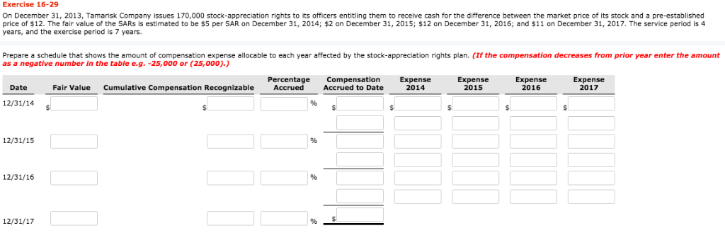 A. B. Prepare the entry at December 31, 2017, to record compensation