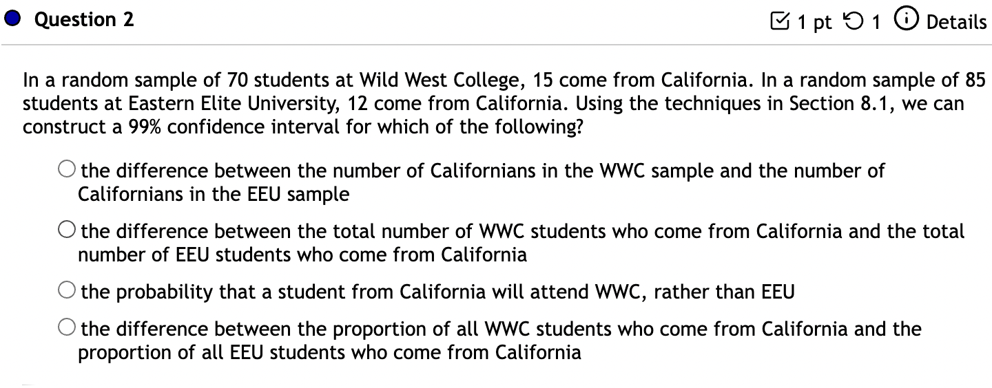 131 stand for? O the number of people in population 1 who