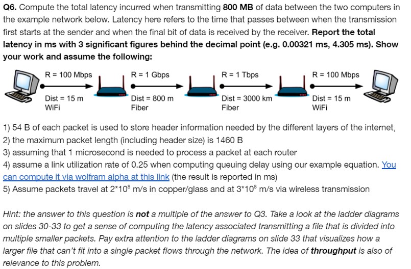  assume that: d_(queue )prop(1)/((1-(R_(in ))/(R_(out )))^(3))-1 in msQ6. Compute the total