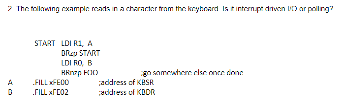 Explain why please 2. The following example reads in a character