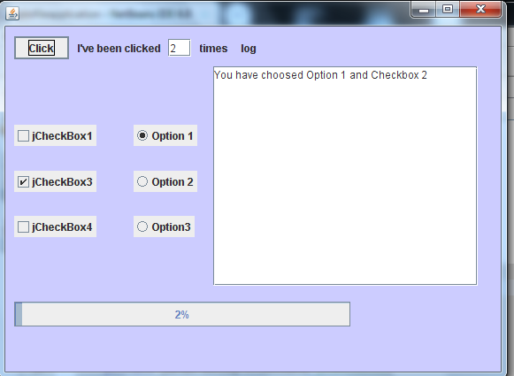 button is checked, a message dialog box comes out and the button