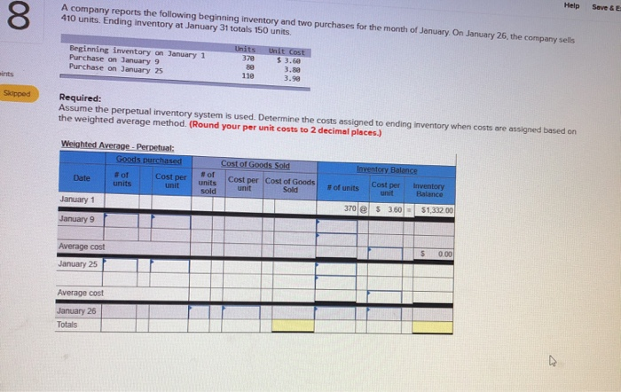 ending inventory of $2,245 million and average inventory of $2.121 million its