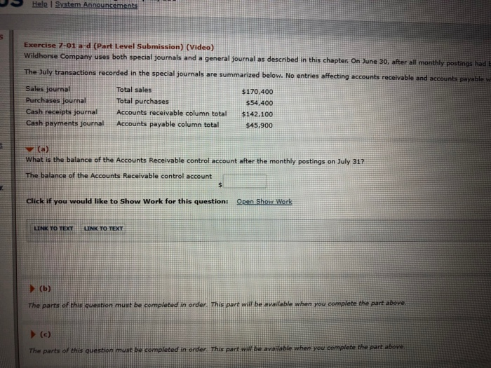  Help System Announcemer Exercise 7-01 a-d (Part Level Submission) (Video) Wildhorse