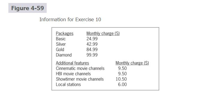 program the following using Python: Williams Cable Company wants an application that