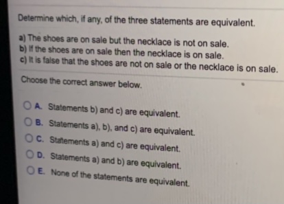 This Question: 1 pt Determine which, if any, of the three statements