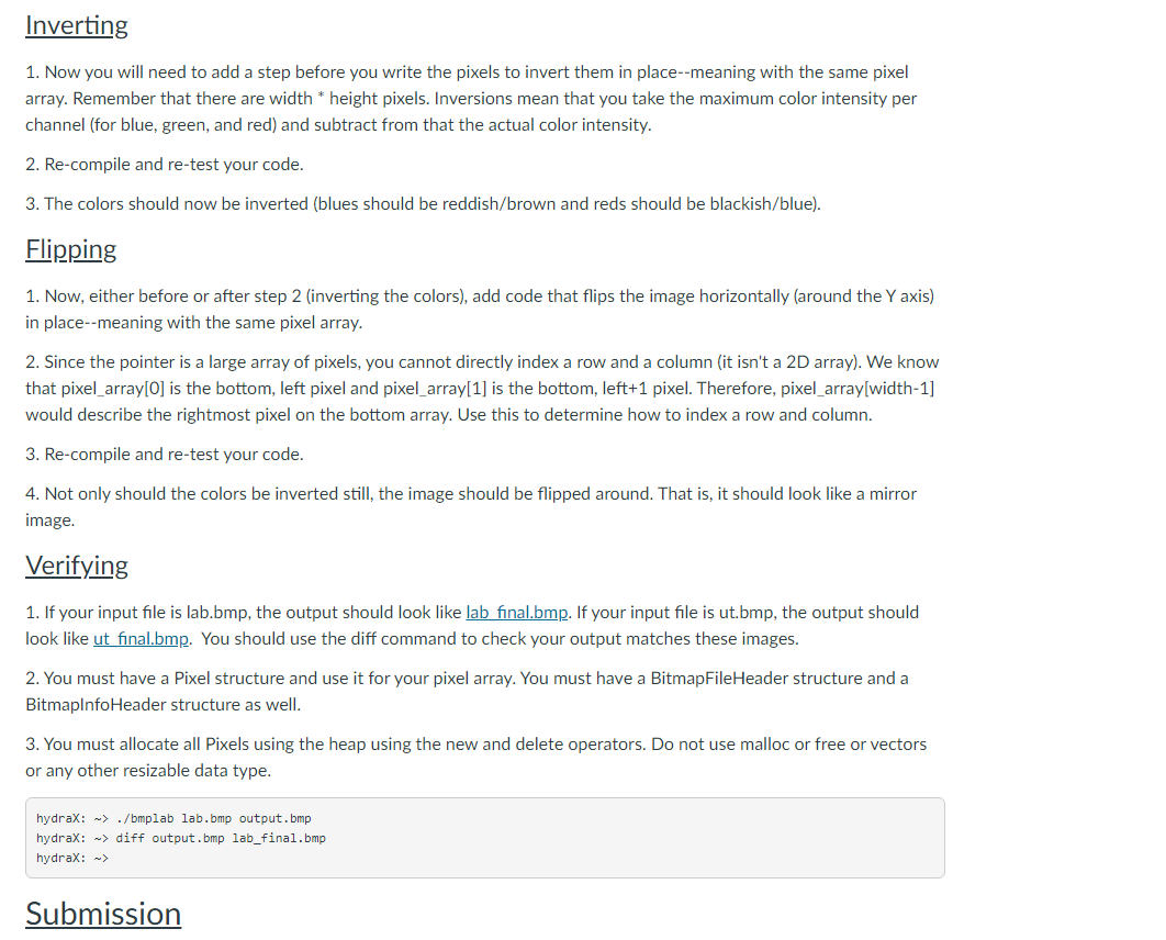 come from the second user- supplied command line argument. Bitmap File Structure