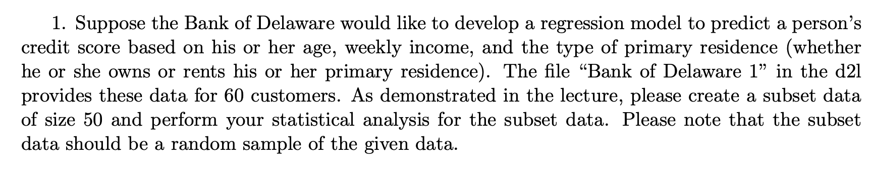 in context of the problem. (b) Is the multiple linear regression model