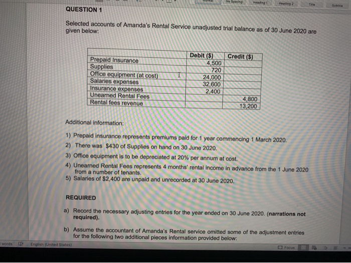  just question 3 Na Spacing Heading 1 Heading 2 Title QUESTION