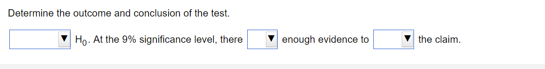 population mean, u, at the given level of signicance, 0:, using the