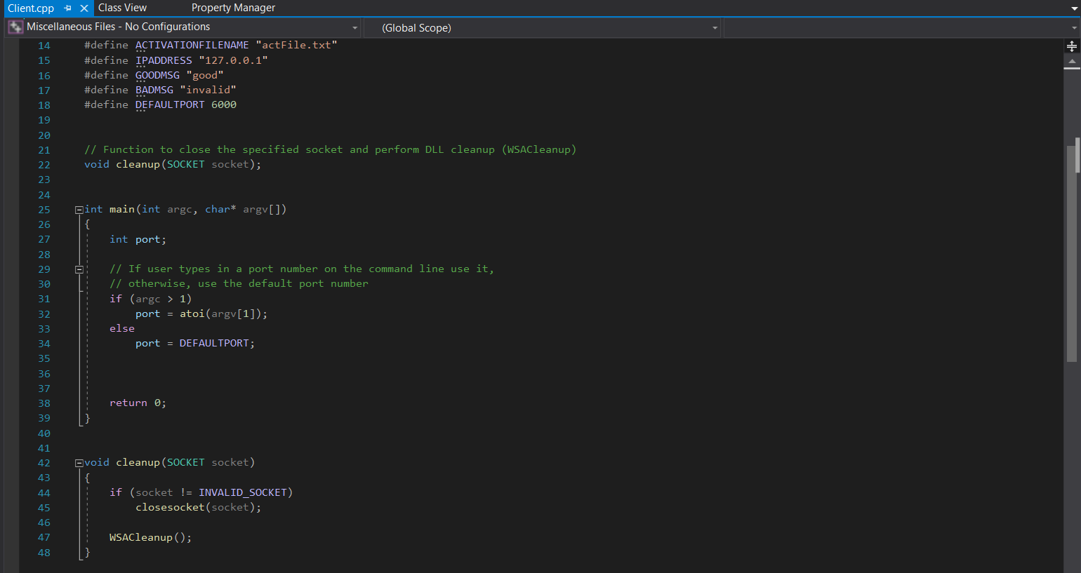 BUFFERSIZE 256 #define ACTIVATIONFILENAME "actFile.txt" #define IPADDRESS "127.0.0.1" #define GOODMSG "good" #define