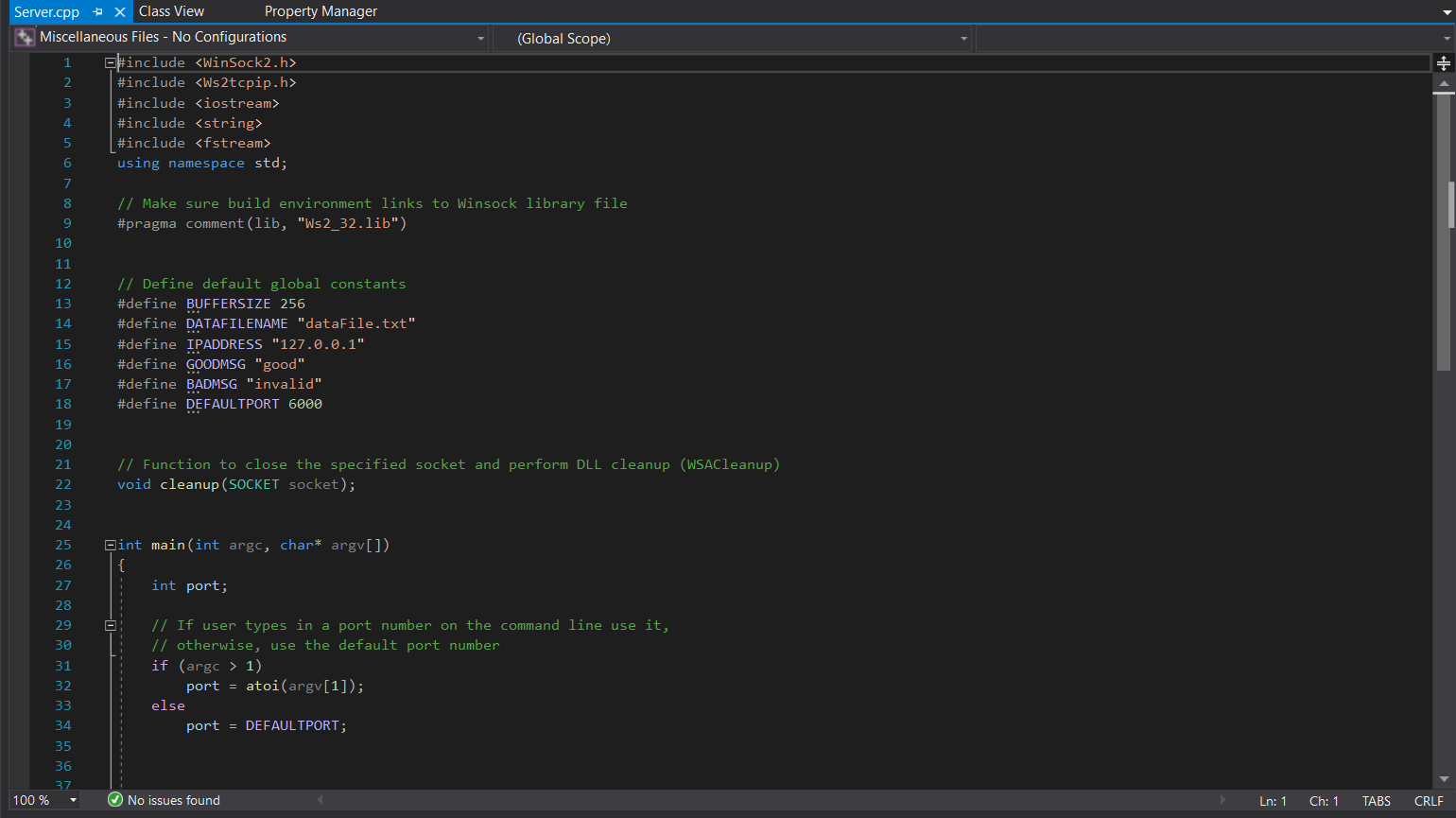 BADMSG "invalid" #define DEFAULTPORT 6000 // Function to close the specified socket
