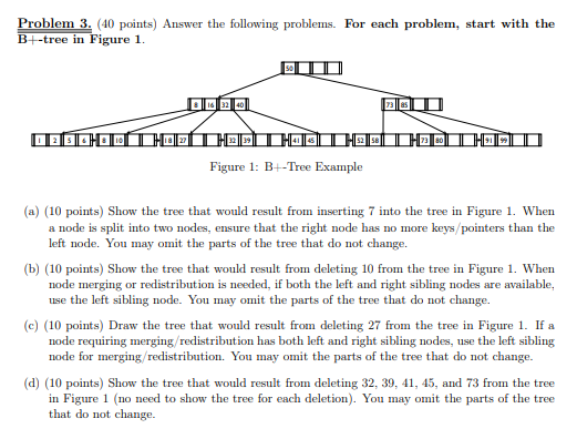  Problem 3. (40 points) Answer the following problems. For each problem,