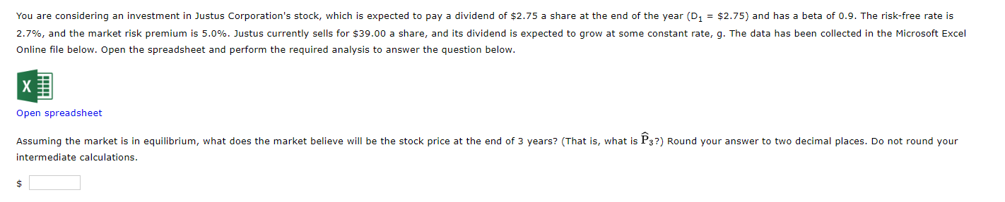  Online file below. Open the spreadsheet and perform the required analysis