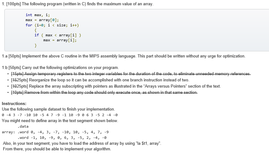  part A " .data array: .word 0, -4, 3, -7, -10,