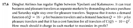  Please explain it details. 17.6 Dingbat Airlines has regular flights between