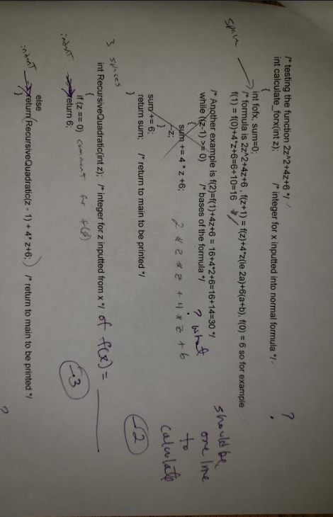and count statements #include C15 fler S Sint calculate_forx(int x): * variable
